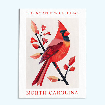 North Carolina State Bird Northern Cardinal | Paint by Numbers Kit