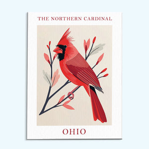 Ohio State Bird Roter Kardinal | Malen nach Zahlen Set