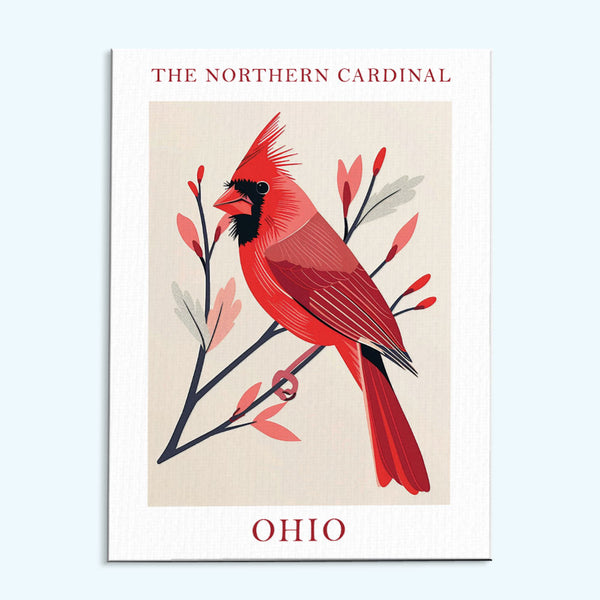 Ohio State Bird Northern Cardinal | Paint by Numbers Kit