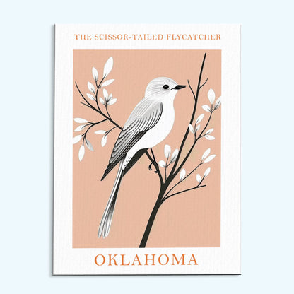 Oklahoma State Bird Scissor-tailed Flycatcher | Paint by Numbers Kit