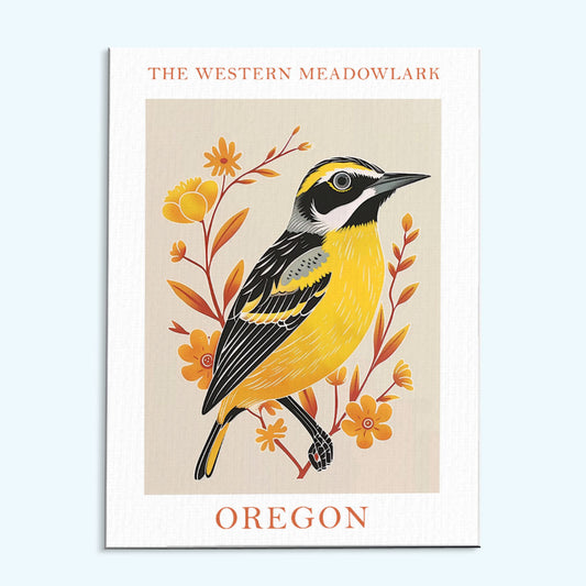 Oregon State Bird Western Meadowlark | Paint by Numbers Kit