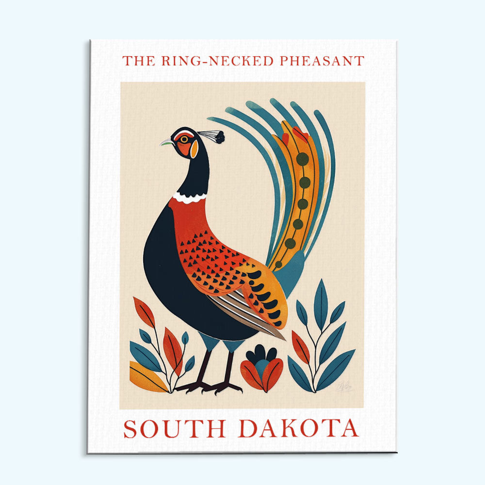 South Dakota State Bird Ring-necked Pheasant | Paint by Numbers Kit