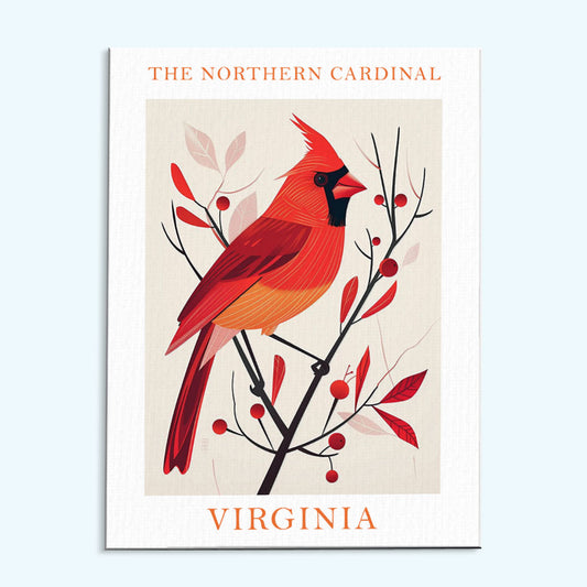 Virginia State Bird Northern Cardinal | Paint by Numbers Kit