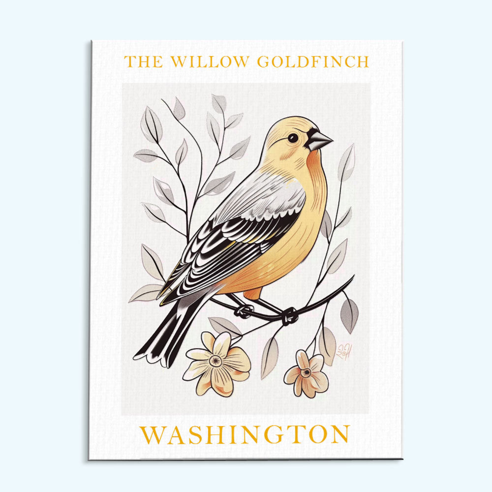 Washington State Bird Willow Goldfinch | Paint by Numbers Kit