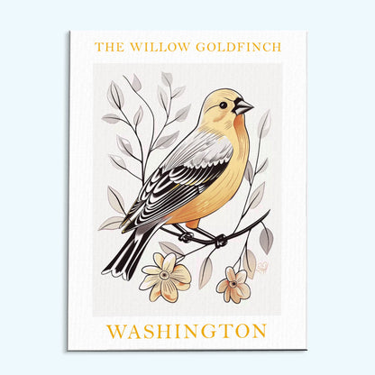 Washington State Bird Willow Goldfinch | Paint by Numbers Kit