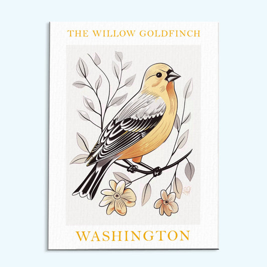 Washington State Bird Willow Goldfinch | Paint by Numbers Kit