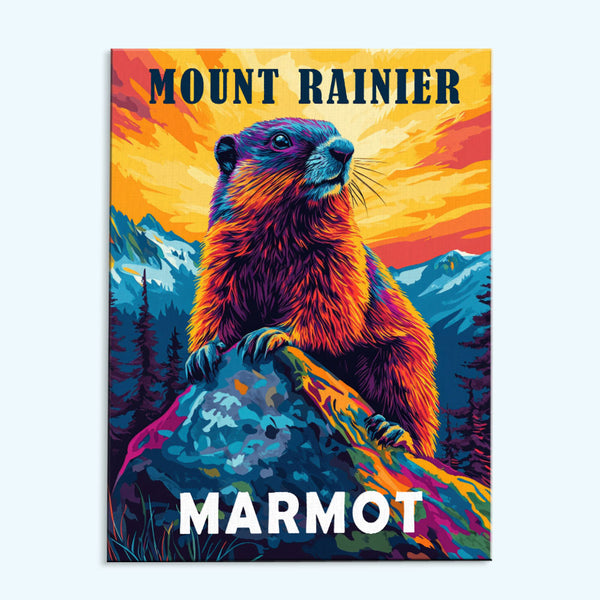 Mount Rainier Nationalpark Tier | Malen nach Zahlen Set