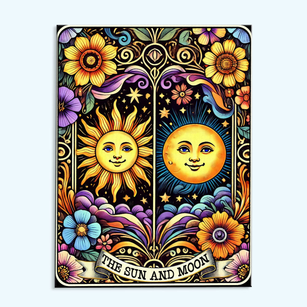 The Sun And Moon - Tarot Card | Paint by Numbers Kit