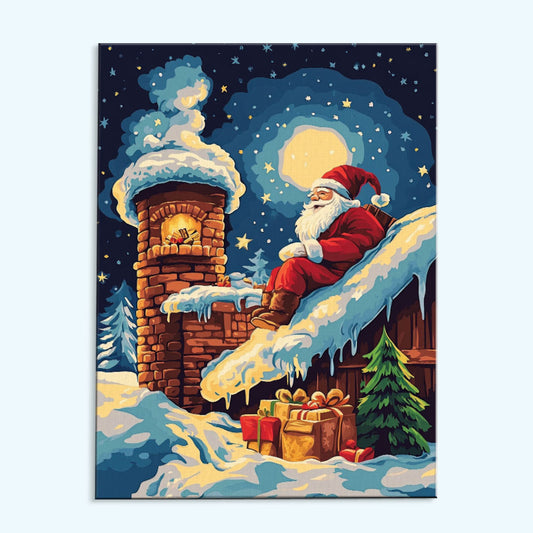 Santa by Fire | Paint by Numbers Kit