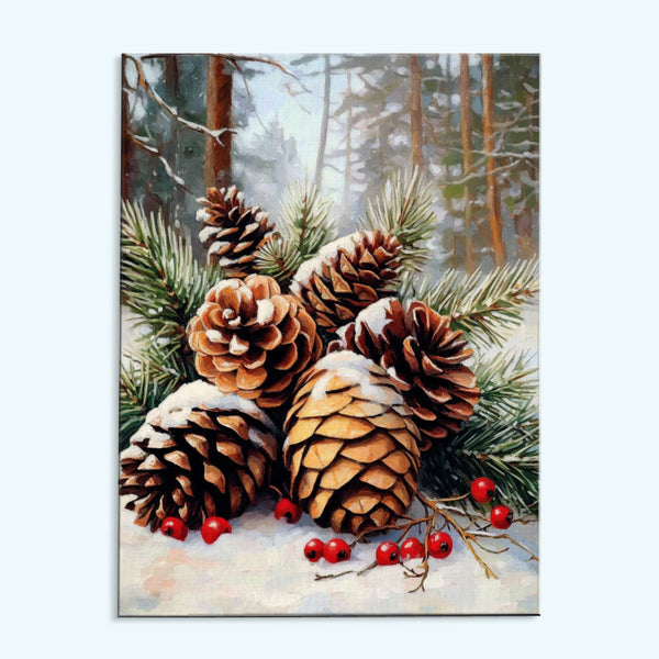 Frostige Tannenzapfen