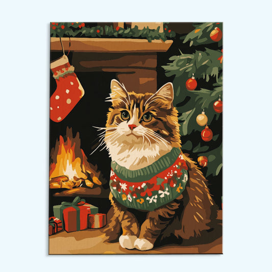 Fireplace Cat | Paint by Numbers Kit