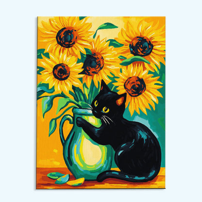 Sunflower Cat | Paint by Numbers Kit