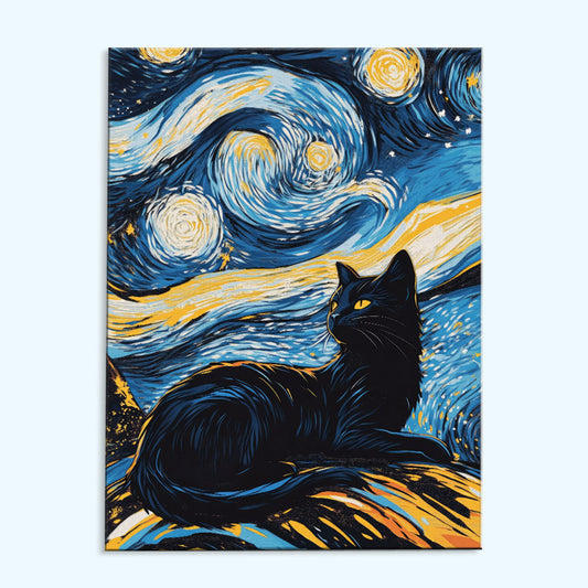 Starry Night Cat | Paint by Numbers Kit