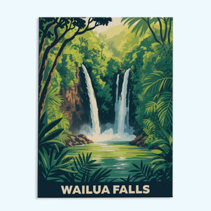 Wailua Falls - U.S. Waterfalls | Paint by Numbers Kit