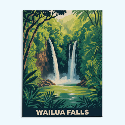 Wailua Falls - U.S. Waterfalls | Paint by Numbers Kit