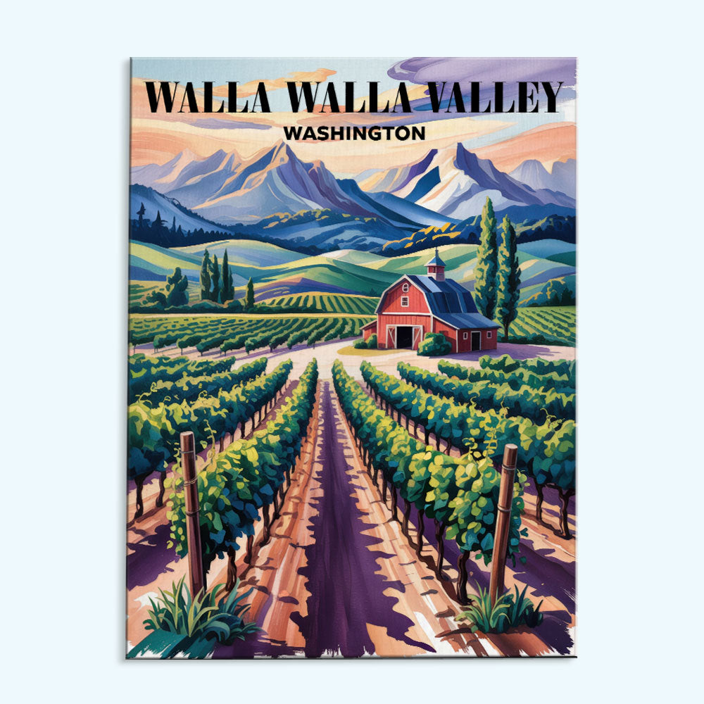 Weingüter im Walla Walla Valley, Washington | Malen nach Zahlen-Set
