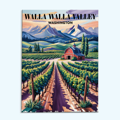 Weingüter im Walla Walla Valley, Washington | Malen nach Zahlen-Set