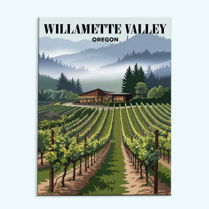 Weingüter im Willamette Valley, Oregon | Malen nach Zahlen-Set