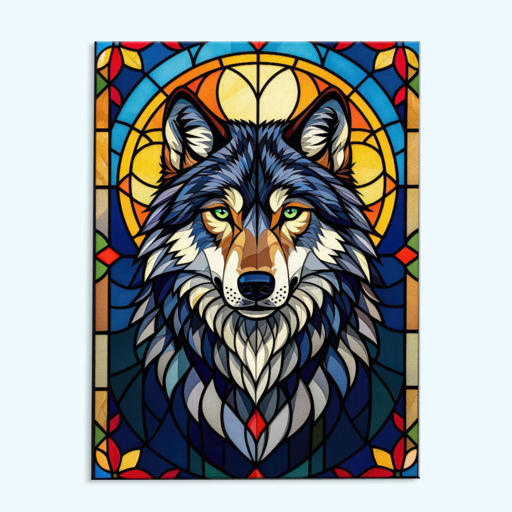 Wolf Stained Glass - National Park Wildlife | Paint by Numbers Kit