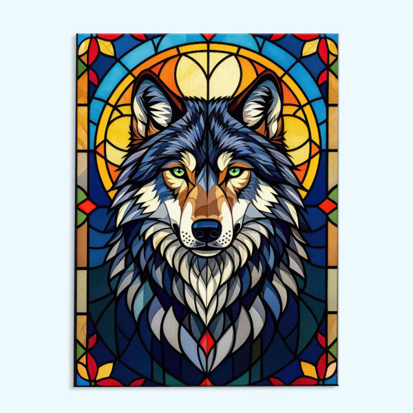 Wolf Stained Glass - National Park Wildlife | Paint by Numbers Kit