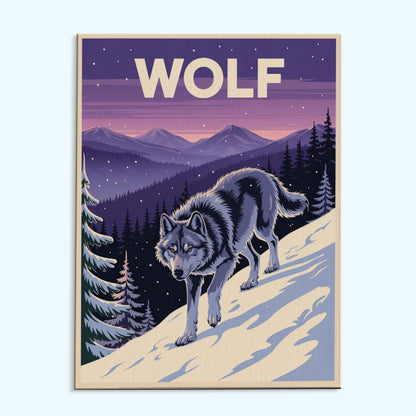 Wolf – Tierwelt des Nationalparks | Malen nach Zahlen-Set