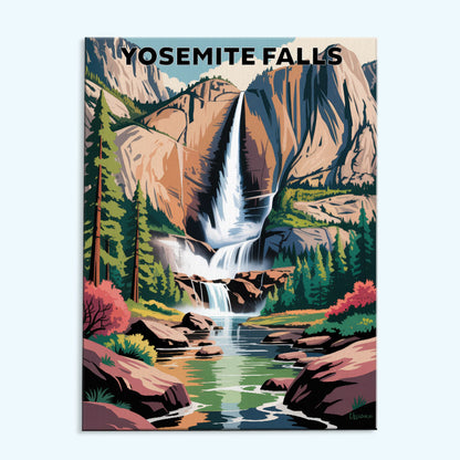 Yosemite Falls - U.S. Waterfalls | Paint by Numbers Kit