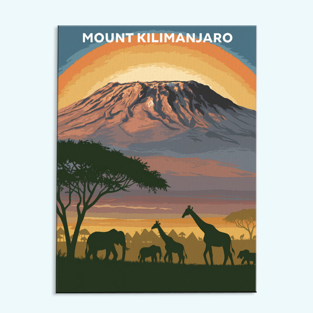 Kilimandscharo, Tansania | Malen nach Zahlen Set