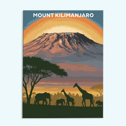 Kilimandscharo, Tansania | Malen nach Zahlen Set