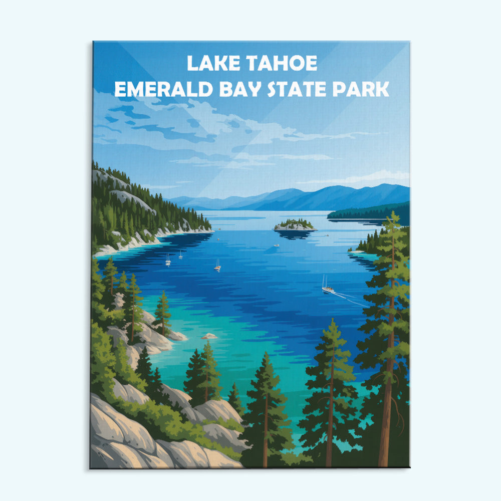 Lake Tahoe - Emerald Bay State Park | Paint by Numbers Kit