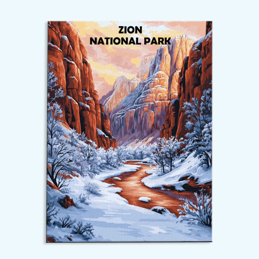 Zion National Park Winter | Paint by Numbers Kit