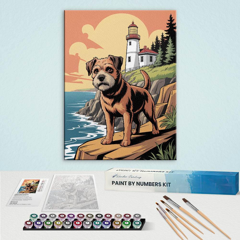 Acadia-Nationalpark – Terrier | Malen nach Zahlen-Set
