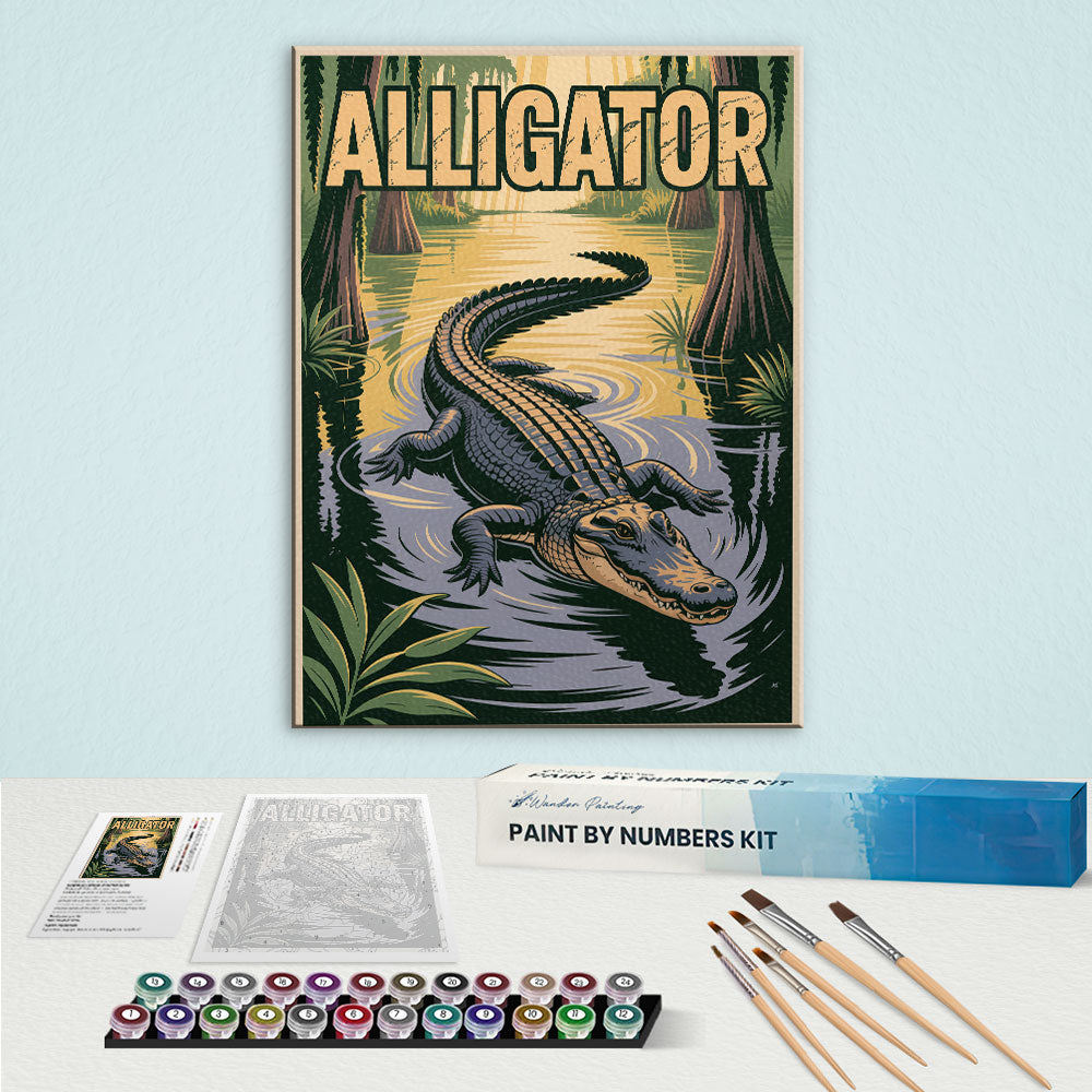 Alligator - National Park Wildlife | Paint by Numbers Kit