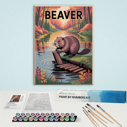 Beaver - National Park Wildlife | Paint by Numbers Kit