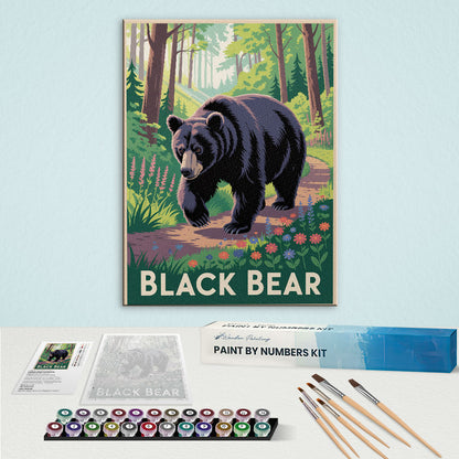 Black Bear - National Park Wildlife | Paint by Numbers Kit