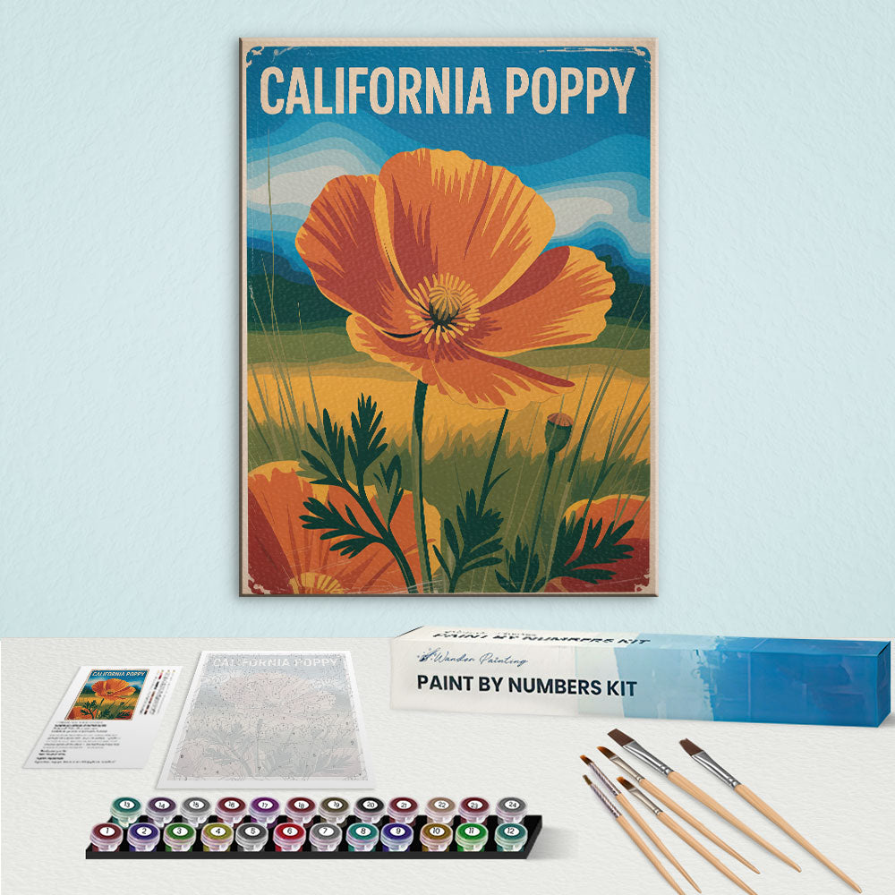 California Poppy - US Wildflowers | Paint by Numbers Kit