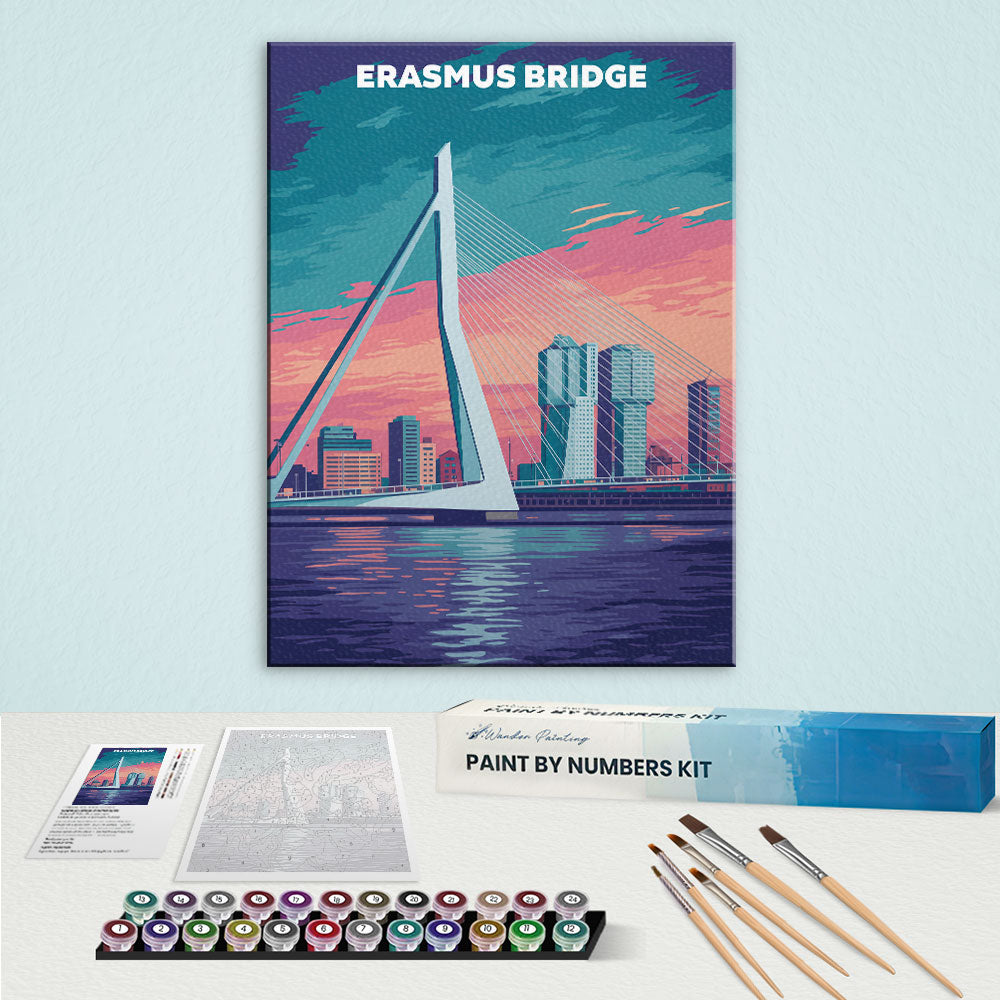 Erasmus Bridge, Netherlands | Paint by Numbers Kit
