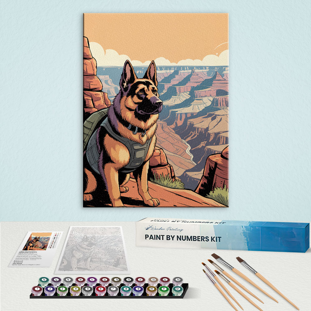 Grand Canyon National Park - German Shepherd | Paint by Numbers Kit