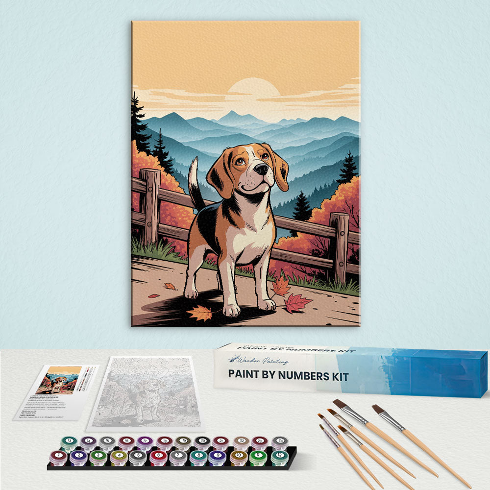 Great Smoky Mountains National Park - Beagle | Paint by Numbers Kit