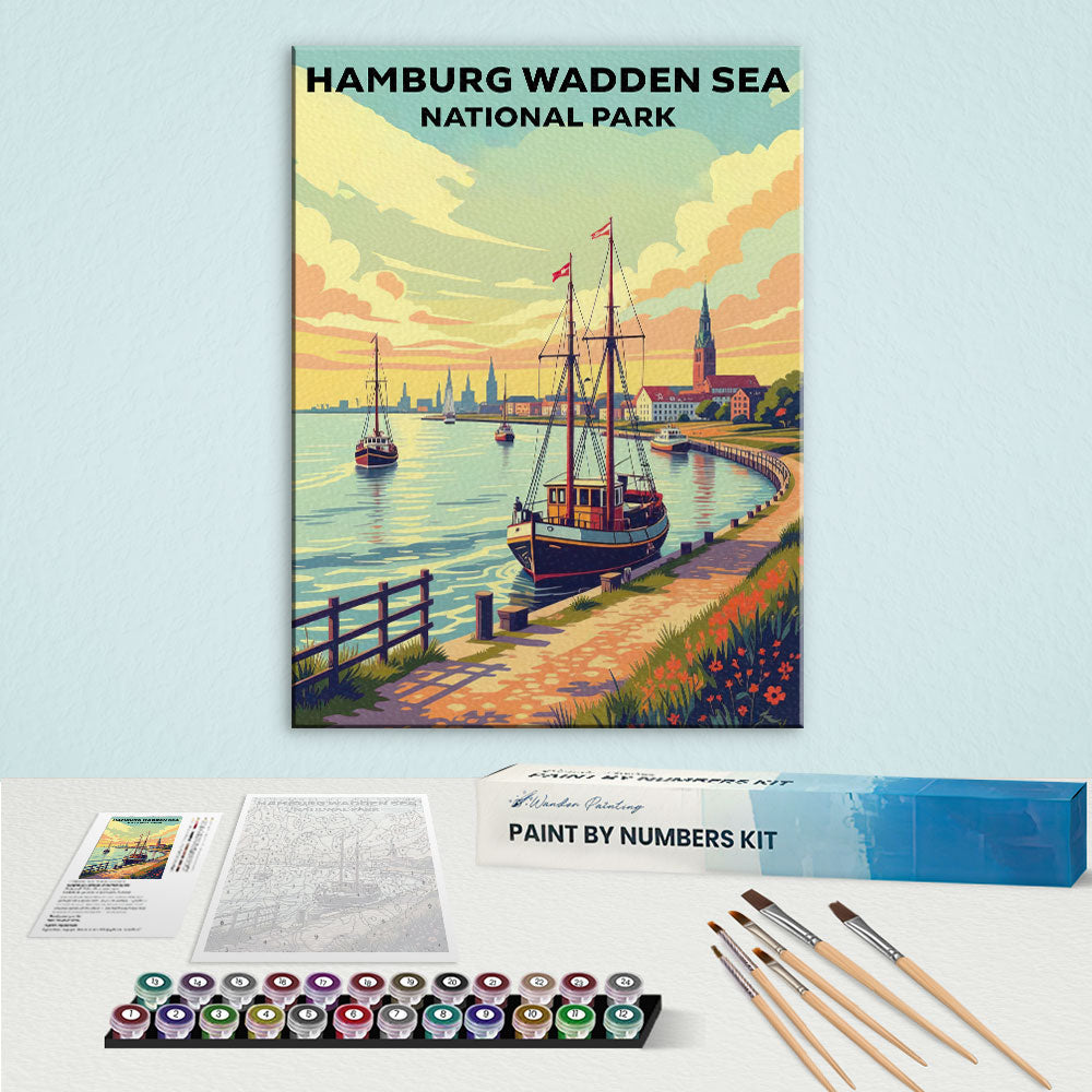 Hamburg Wadden Sea - German National Park | Paint by Numbers Kit