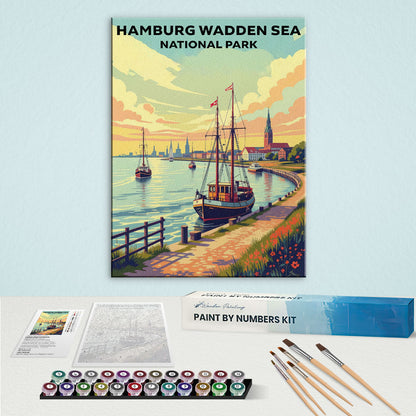 Hamburg Wadden Sea - German National Park | Paint by Numbers Kit