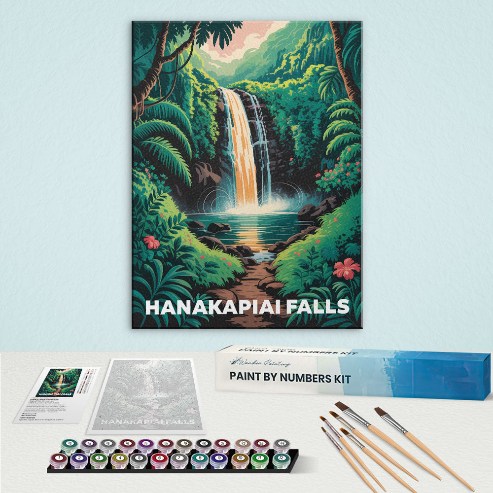 Hanakapiai Falls - U.S. Waterfalls | Paint by Numbers Kit