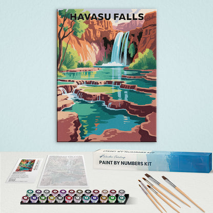 Havasu Falls - U.S. Waterfalls | Paint by Numbers Kit