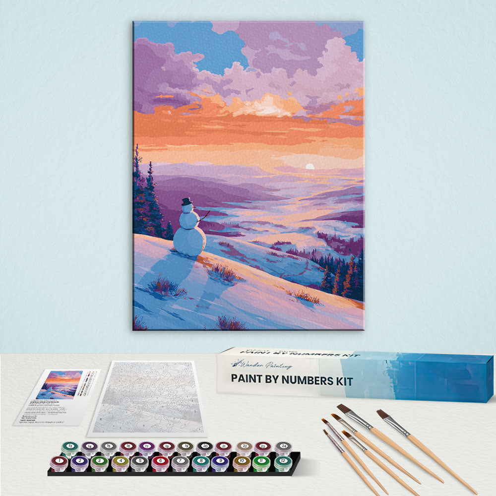 Hillside Snowman | Paint by Numbers Kit