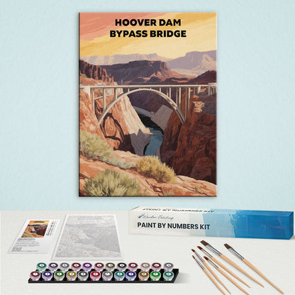 Hoover Dam Bypass Bridge, USA | Paint by Numbers Kit