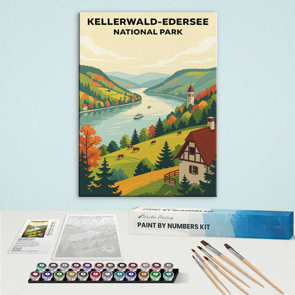 Kellerwald-Edersee - German National Park | Paint by Numbers Kit