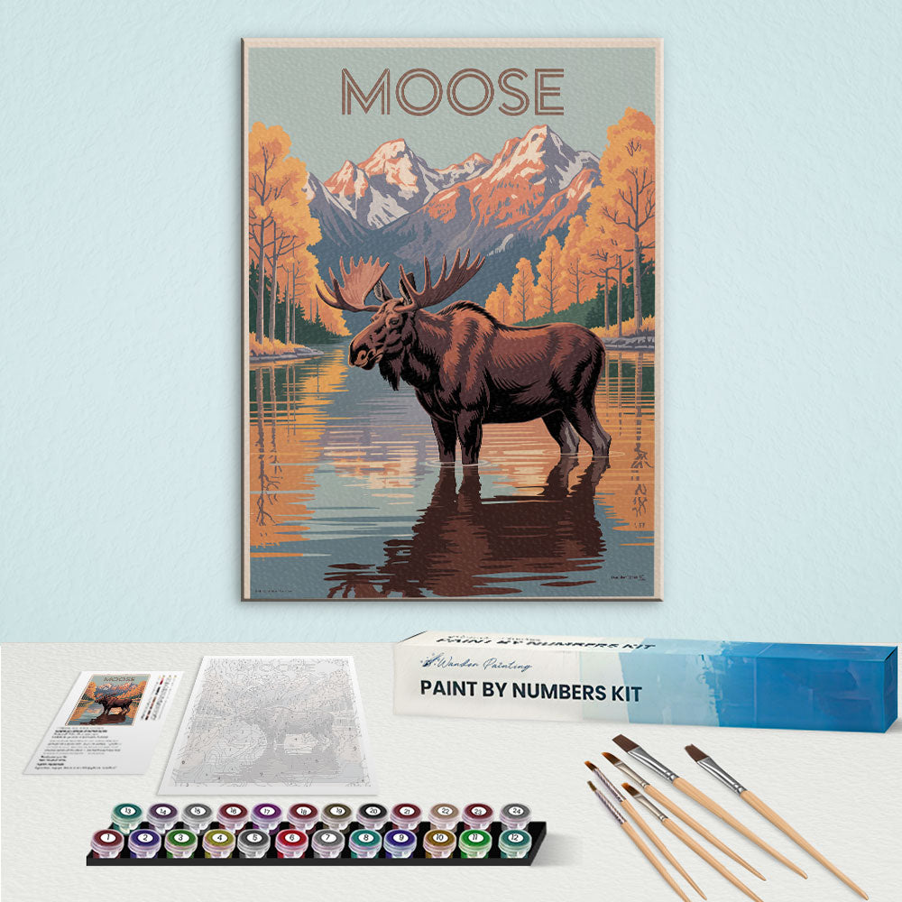 Moose - National Park Wildlife | Paint by Numbers Kit