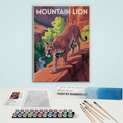 Mountain Lion - National Park Wildlife | Paint by Numbers Kit