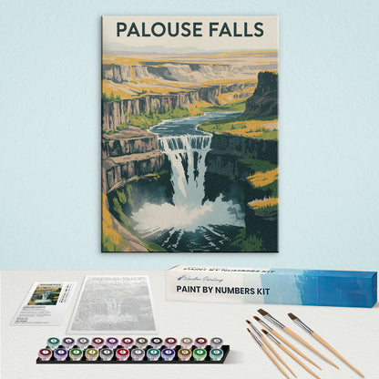 Palouse Falls - U.S. Waterfalls | Paint by Numbers Kit
