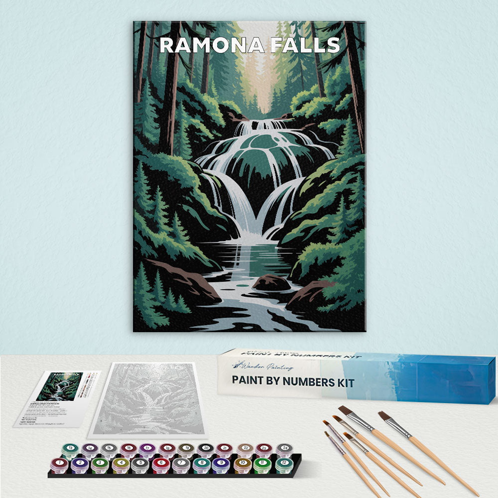 Ramona Falls - U.S. Waterfalls | Paint by Numbers Kit