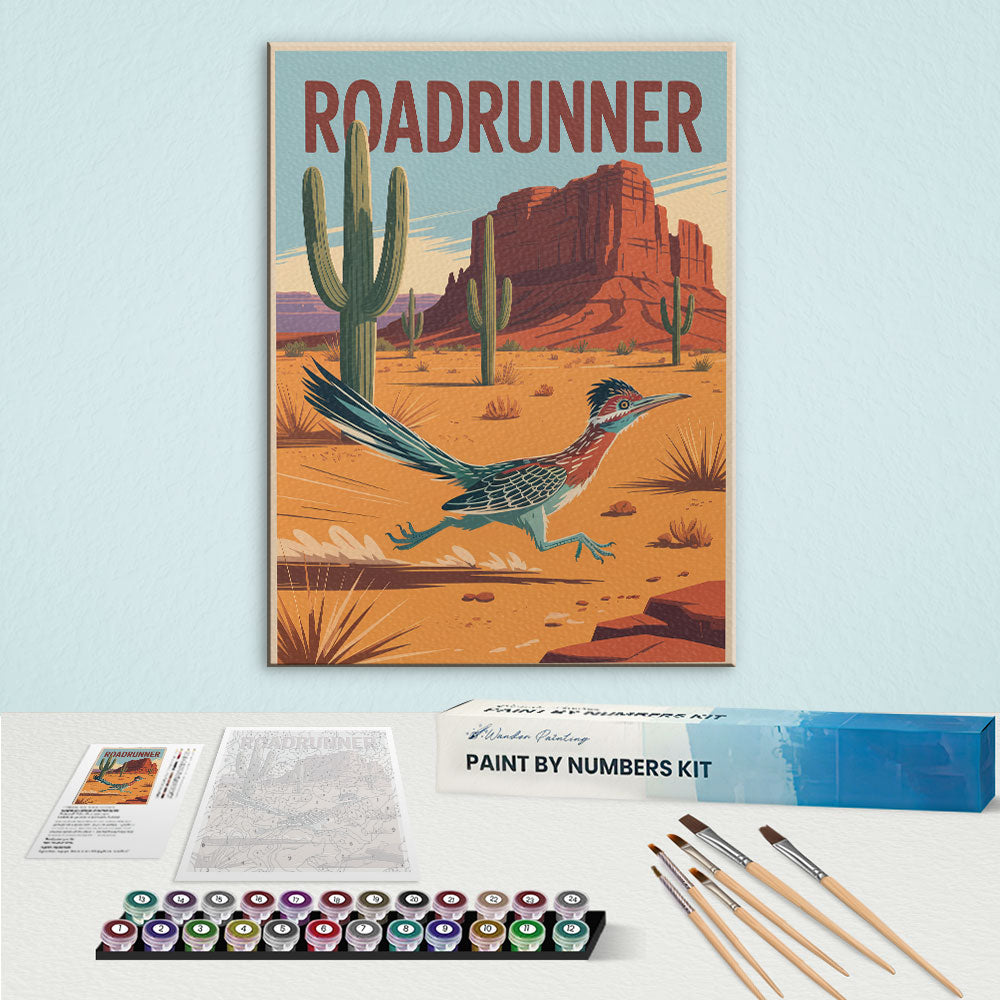 Roadrunner - National Park Wildlife | Paint by Numbers Kit